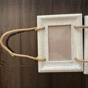 None Accents - Hanging Photo Picture Frame Set Whitewash Rope 4x6 None Accents - Hanging Photo Picture Frame Set Whitewash Rope 4x6